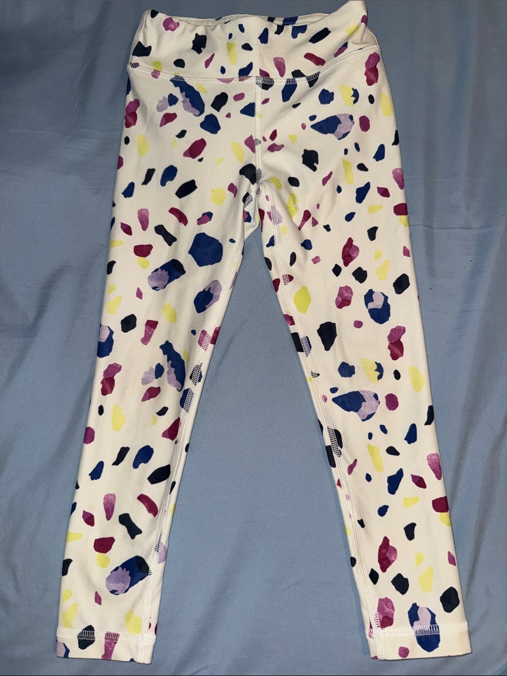 DSG White Leggings with Multicolor Spot Print